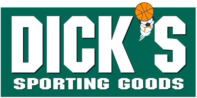 dicks-sporting-goods9359 Dick's Sporting Goods store logo with a green background. The letter "I" is depicted as a basketball hoop, and a basketball is shown entering the hoop.